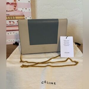 Beautiful Celine Frame Two-Tone Leather Crossbody, Clutch, Shoulder